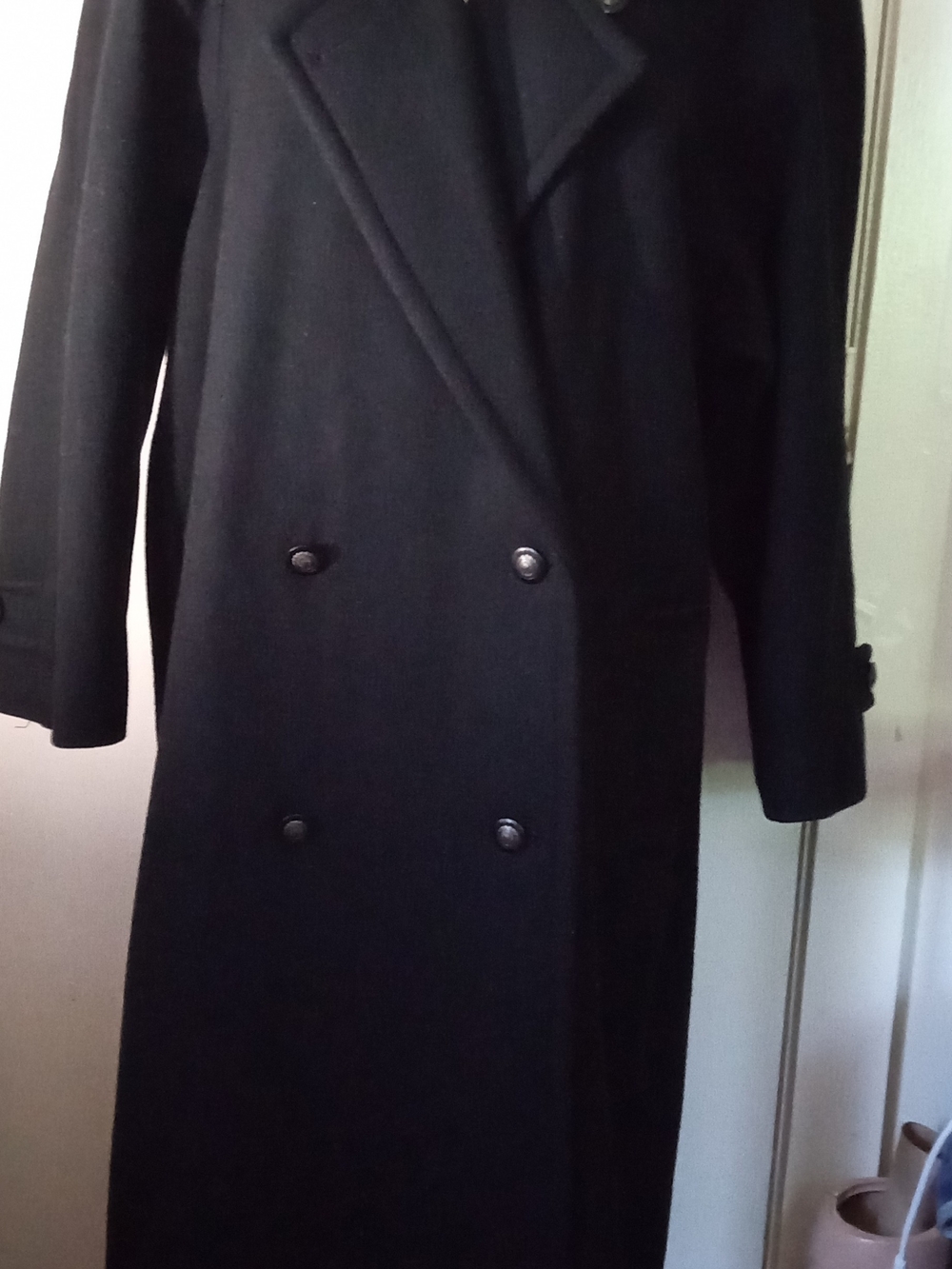 Andrea Marin NY 100% Wool Double-breasted Overcoat Black 18WP - Picture 6 of 7